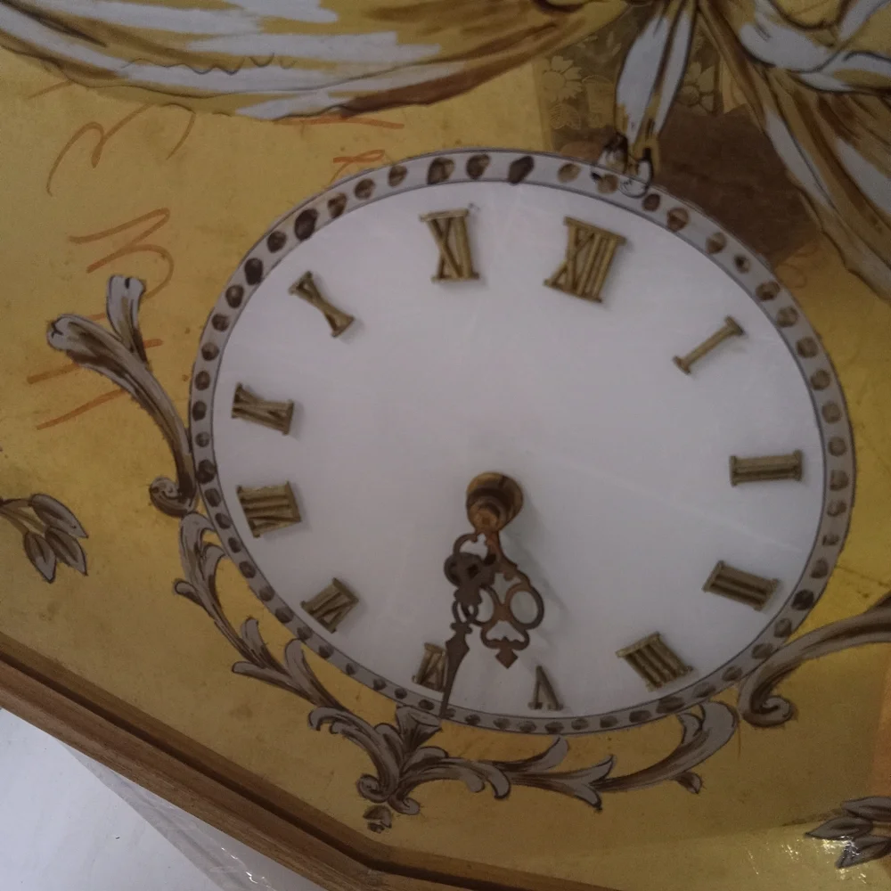 Vintage Victorian Wall Clock, Mirrored Art Decor Half Octagon RARE ,UNIQUE